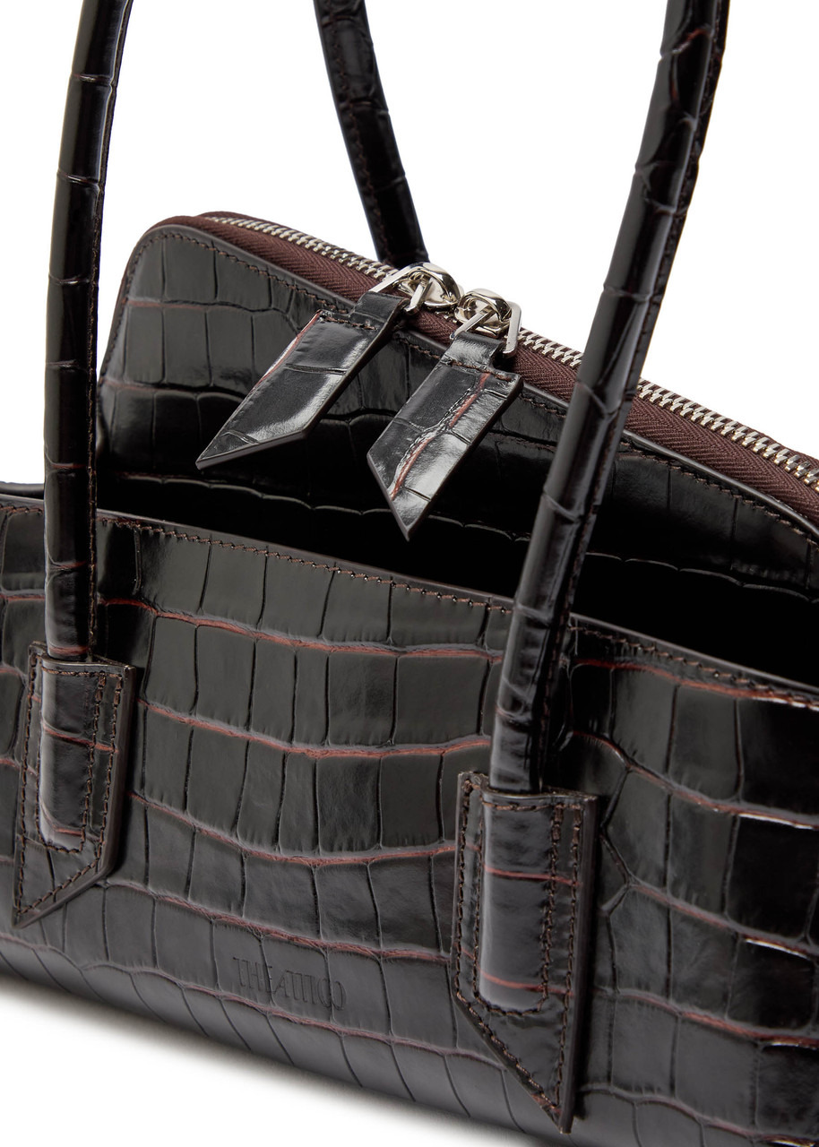 The Attico La Passeggiata Small Crocodile-effect Leather Shoulder bag - 3