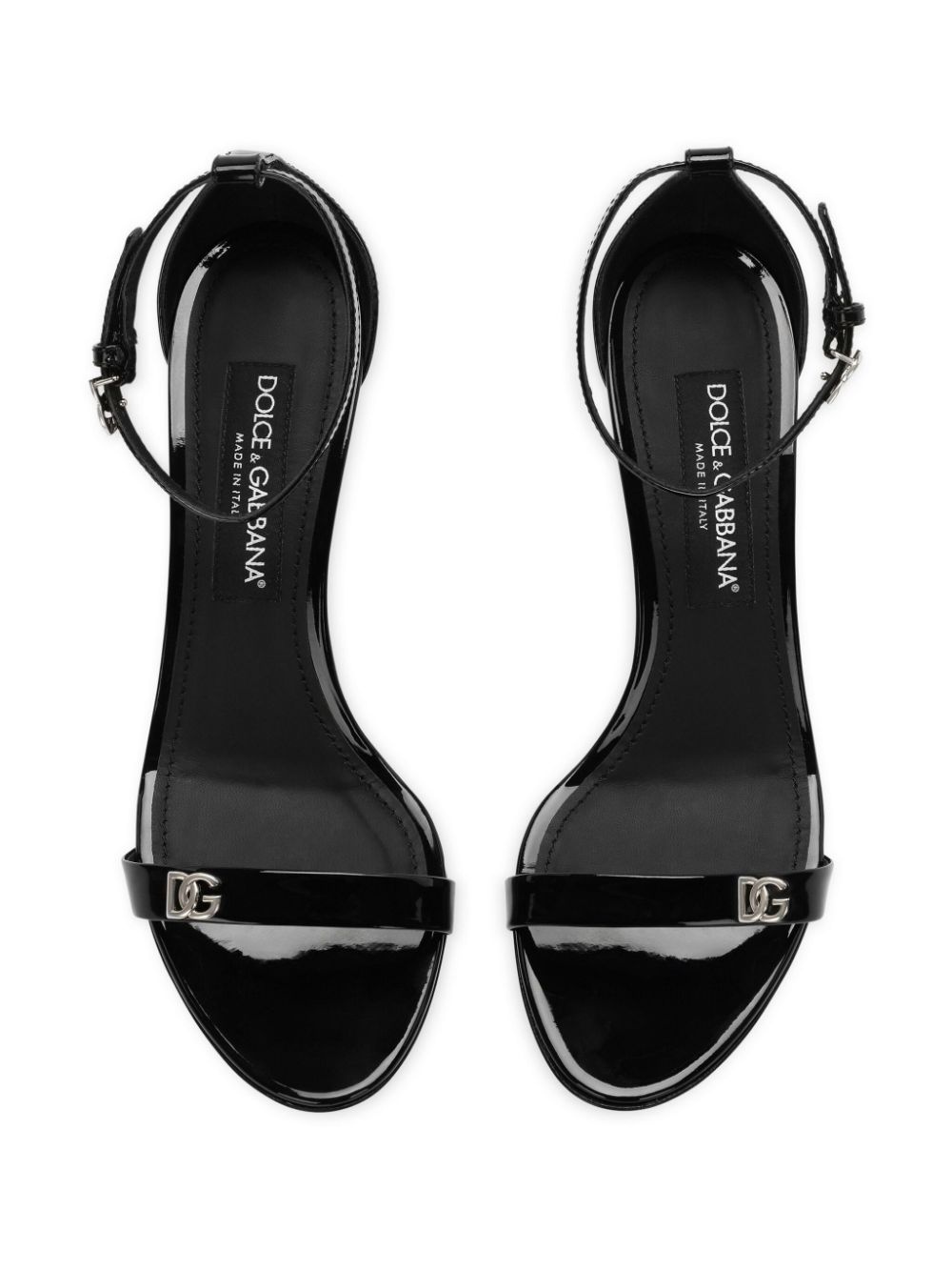 logo-plaque patent-leather sandals - 4