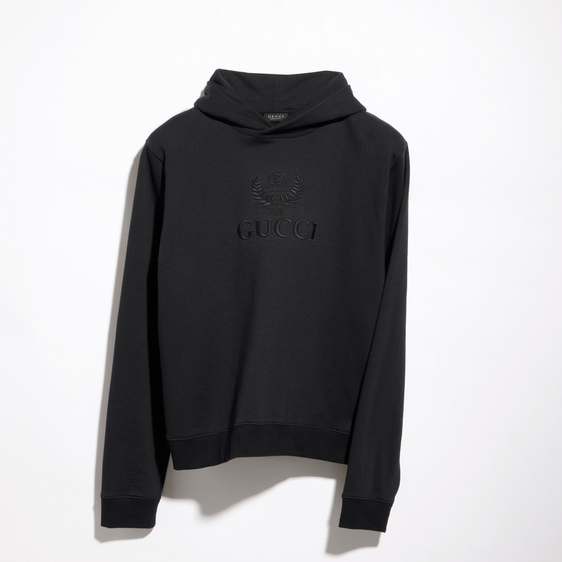 Cashmere jersey sweatshirt with embroidery - 1