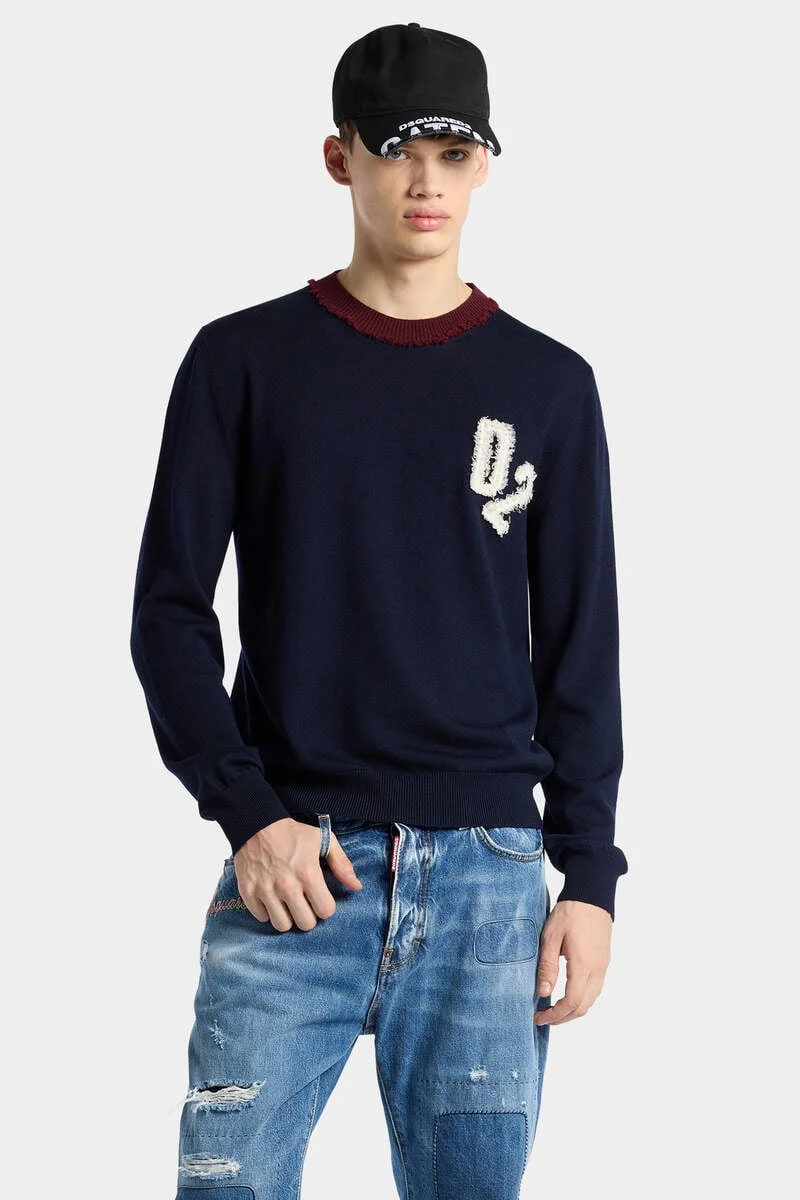 D2 COLLEGE WOOL PULLOVER - 1