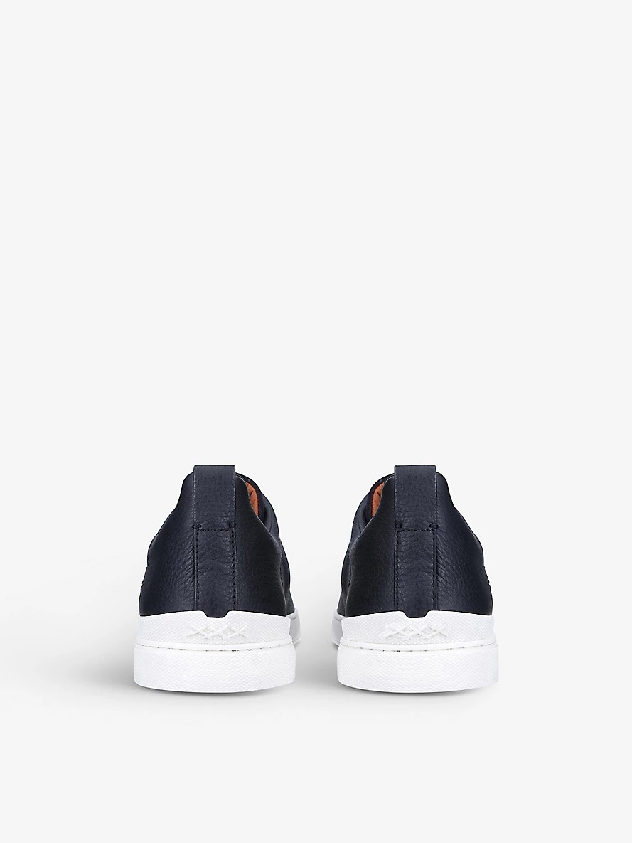 Triple Stitch leather and suede trainers - 4