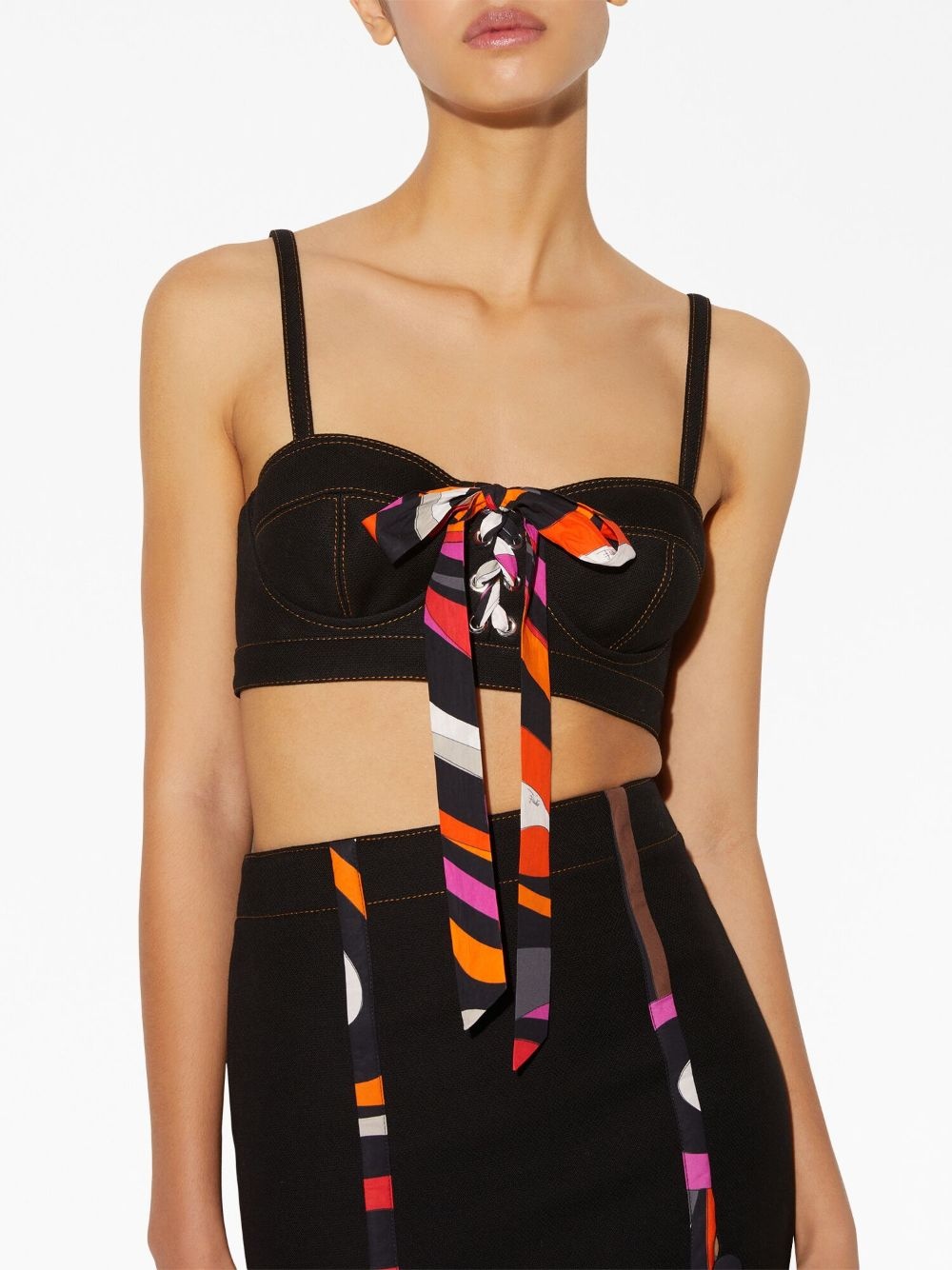 bow-detail bustier top - 5