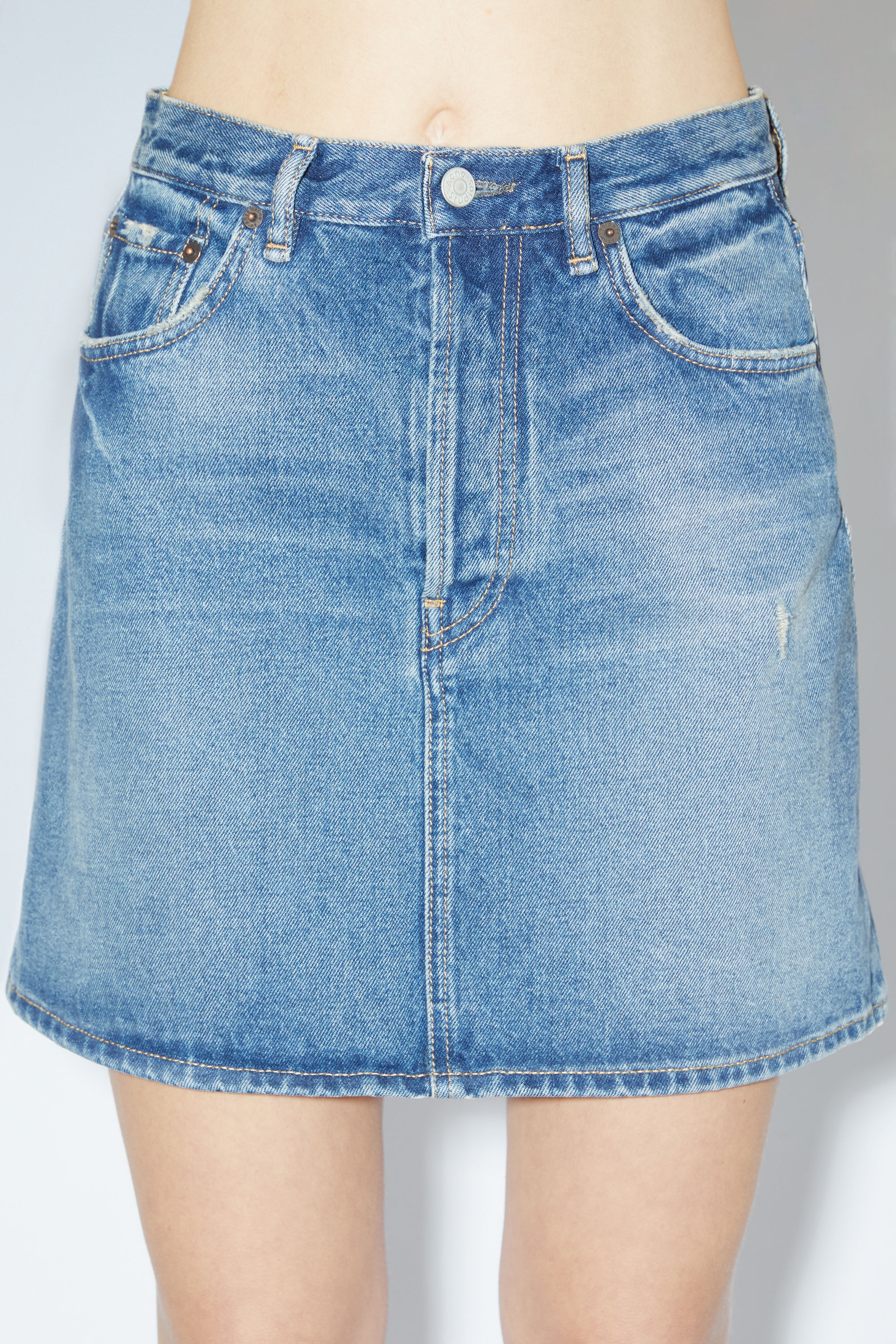 Denim mini skirt - Mid Blue - 5