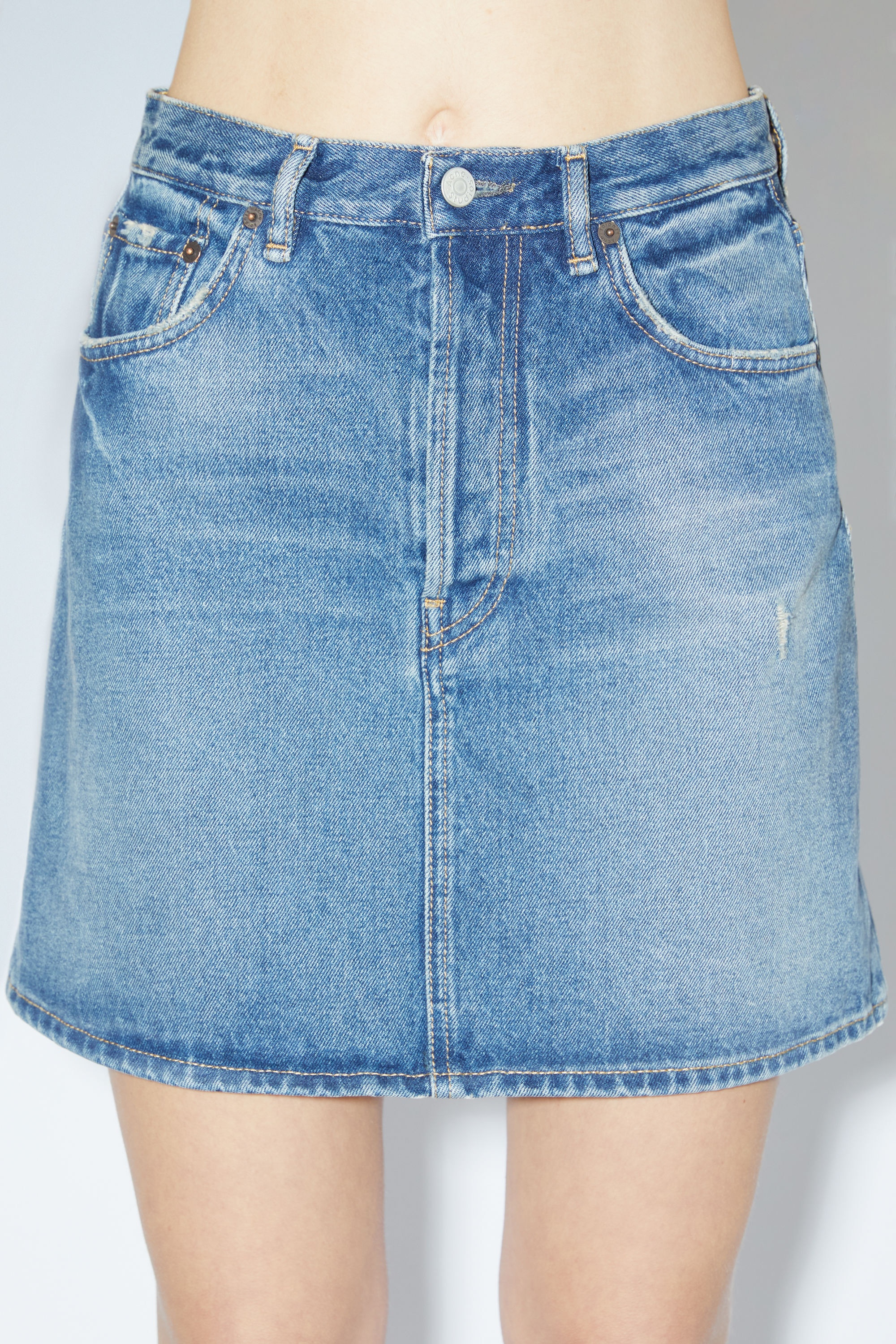 ワンピース ACNE STUDIOS Women Mid Skirts A20780 BLUE Acne Studios Women's Midi Skirt in Mid Blue/Dusty Blue Acne