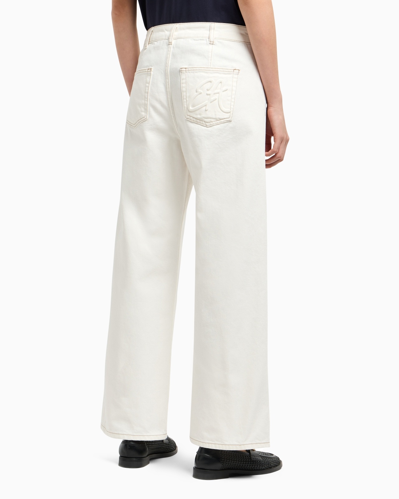J33 MID-RISE, CROPPED WIDE-LEG JEANS IN GARMENT-DYED BULL - 3