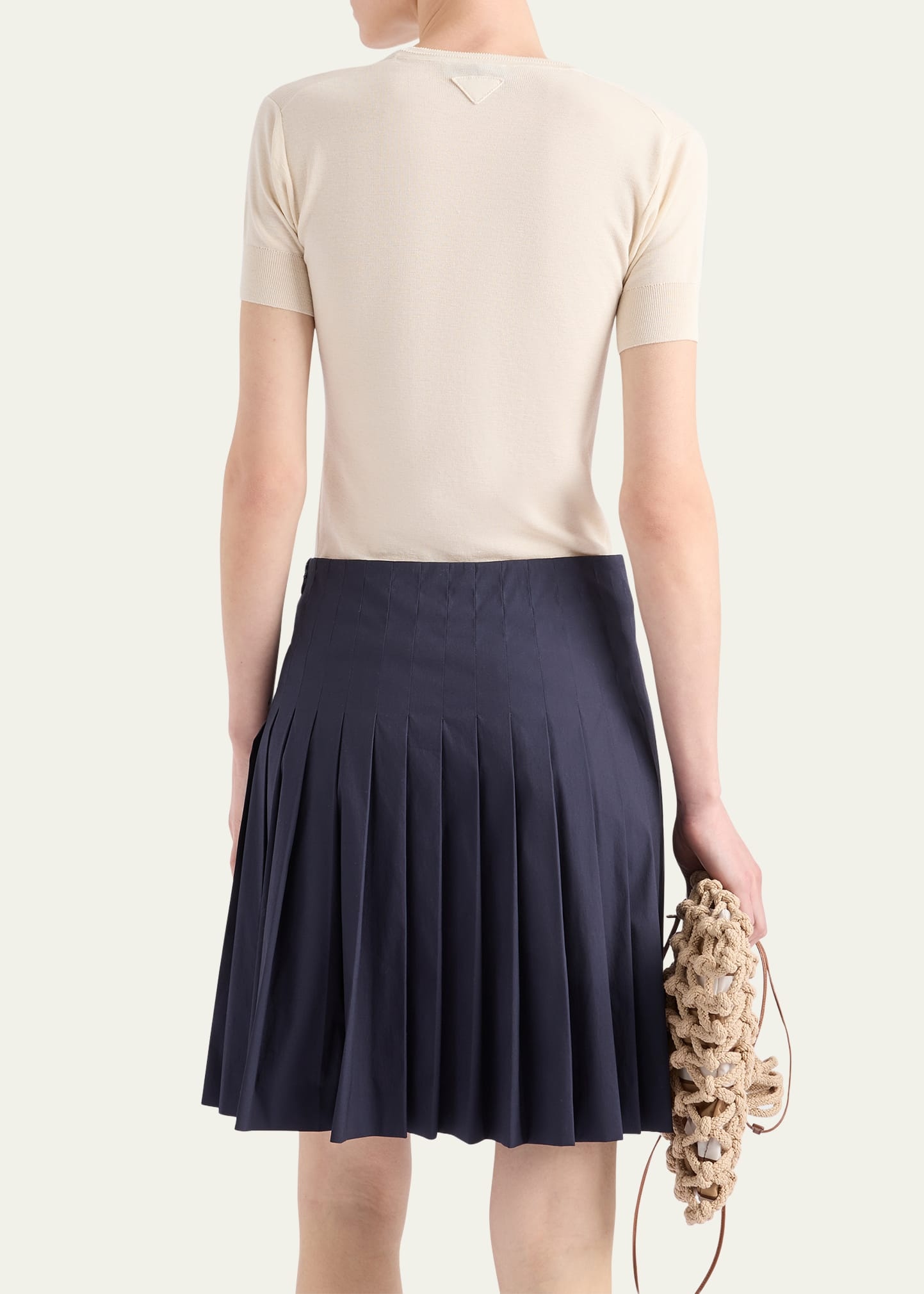 Silk-Cotton Short-Sleeve Sweater - 3