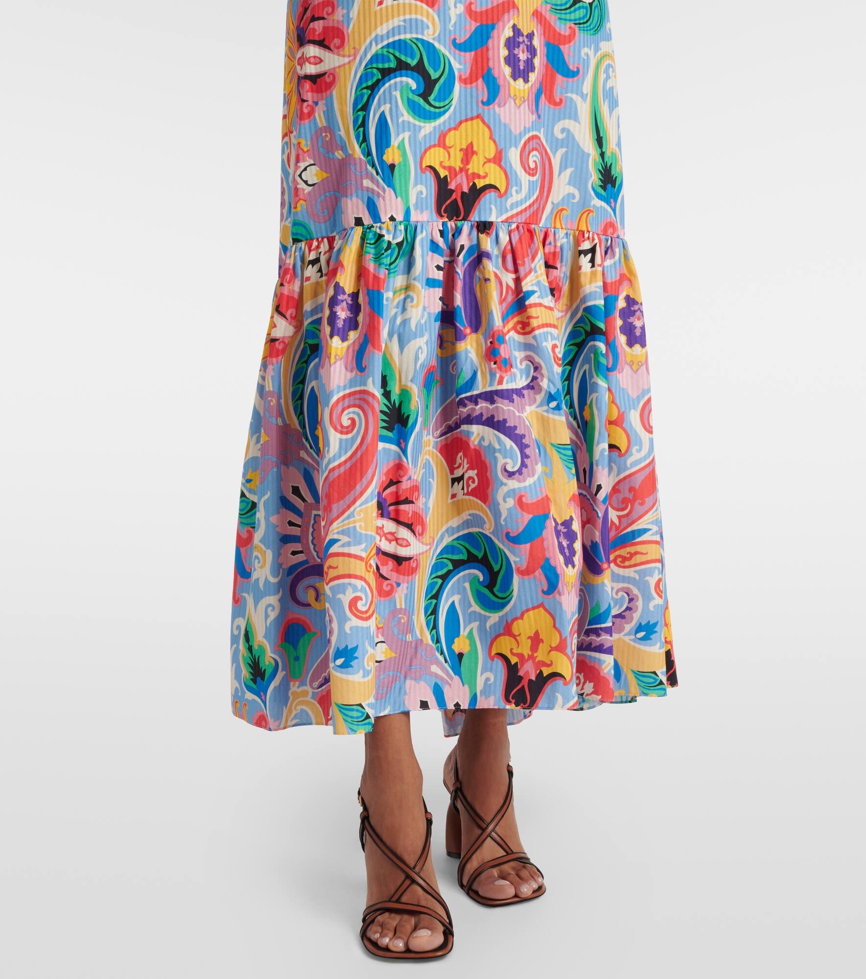 Printed cotton and silk maxi dress - 5