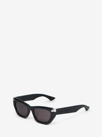 Alexander McQueen Women's Punk Rivet Geometric Sunglasses in Black/smoke outlook