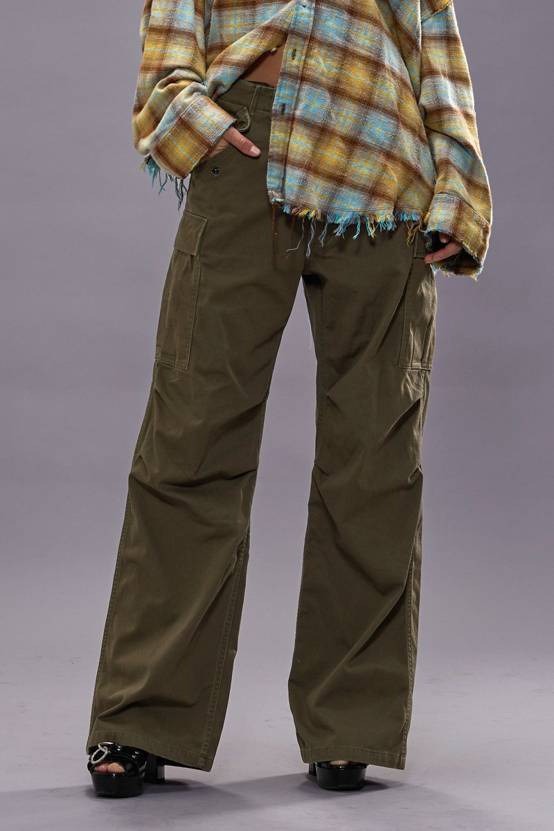 R13 WIDE LEG CARGO - OLIVE outlook