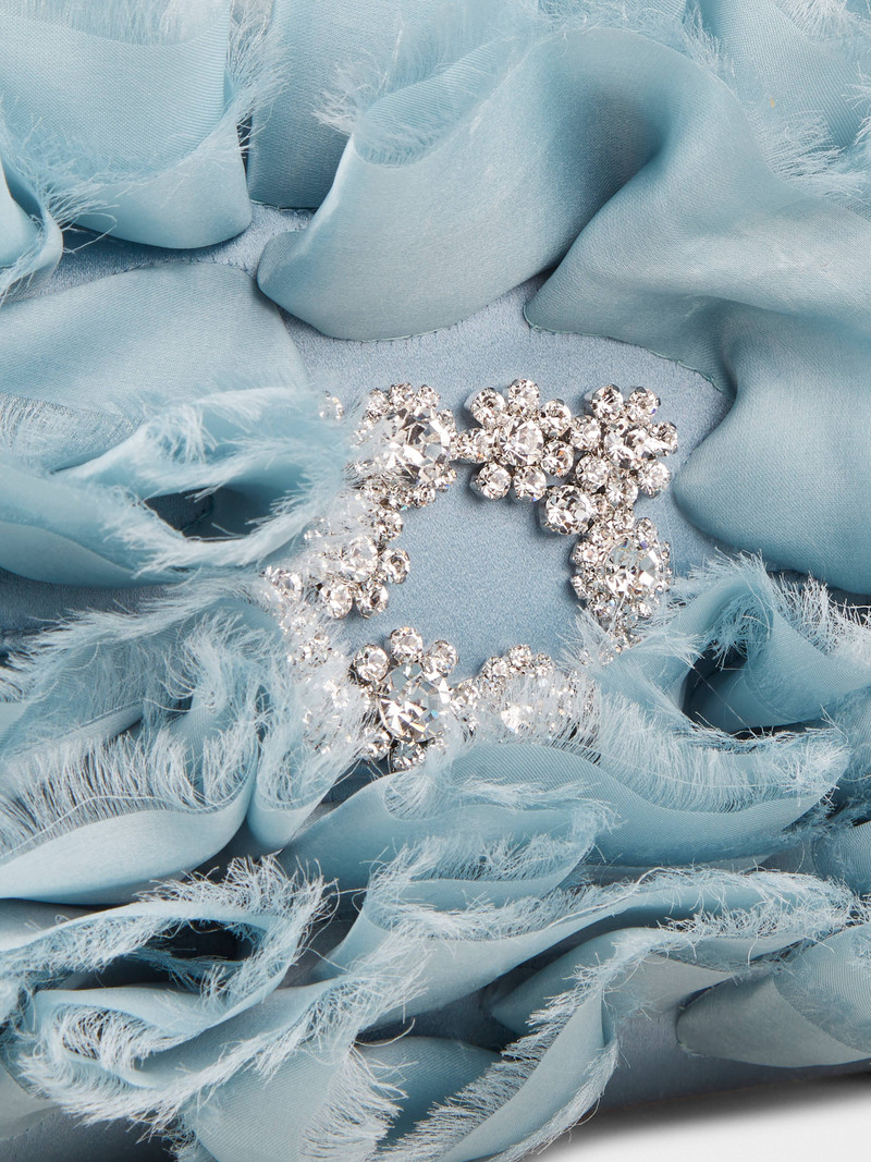 Rouches Jewel Mini Flower Strass Buckle Clutch Bag in Fabric 8