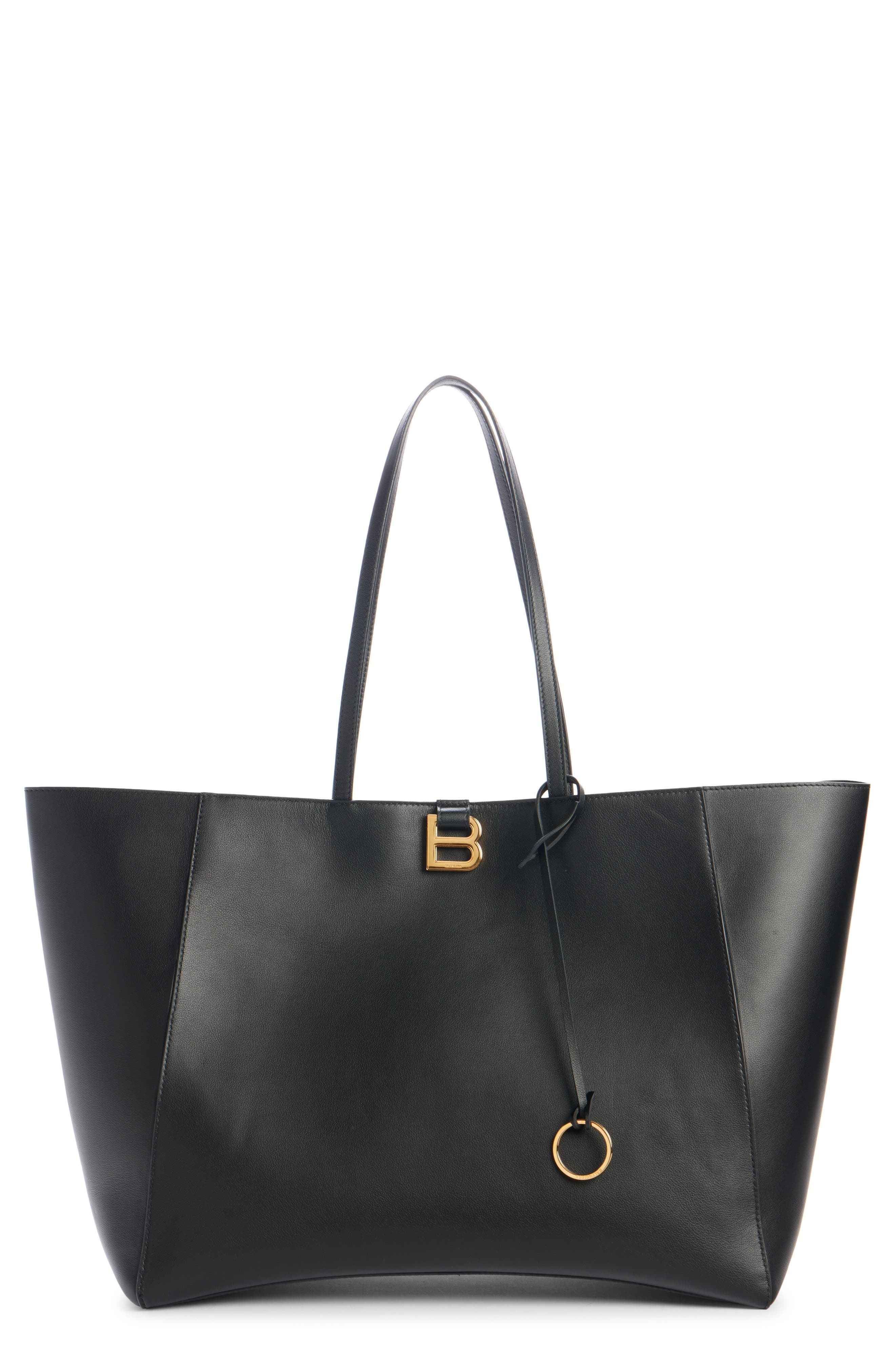 Balenciaga Large Hourglass Soft Leather Tote in 1000 Black at Nordstrom - 1
