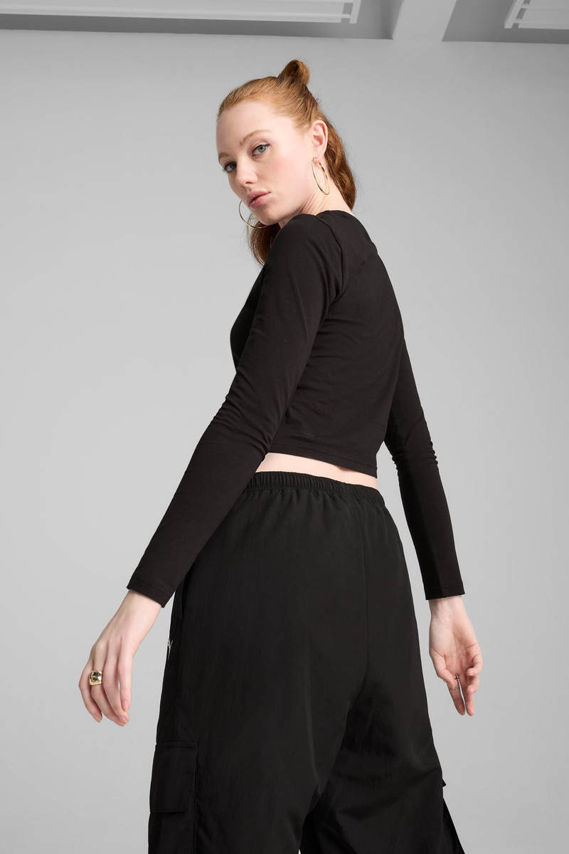 PUMA Wardrobe Essentials Women's Cropped Long Sleeve Tee 4