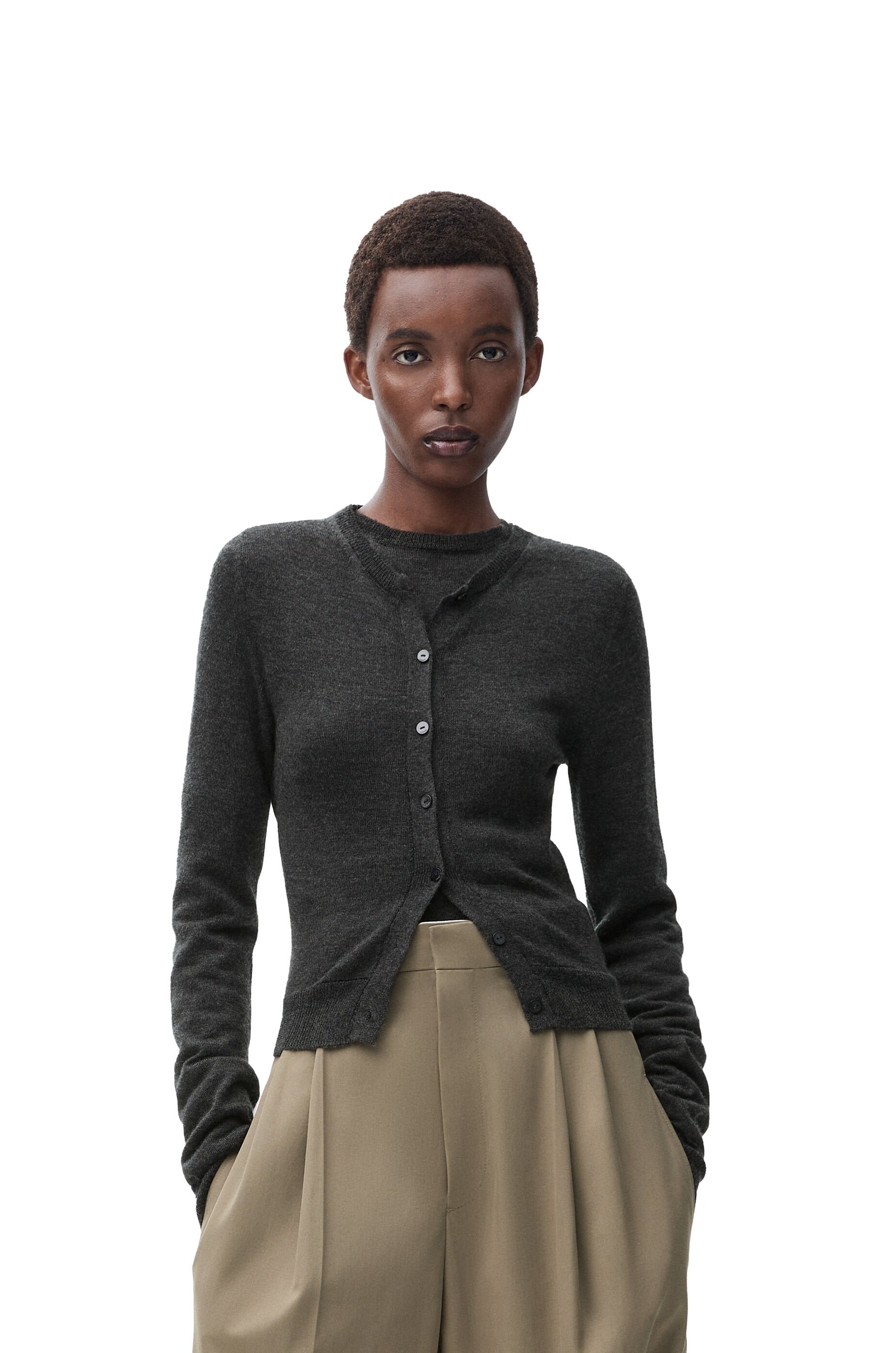 Draped cardigan in cashmere and silk - 3