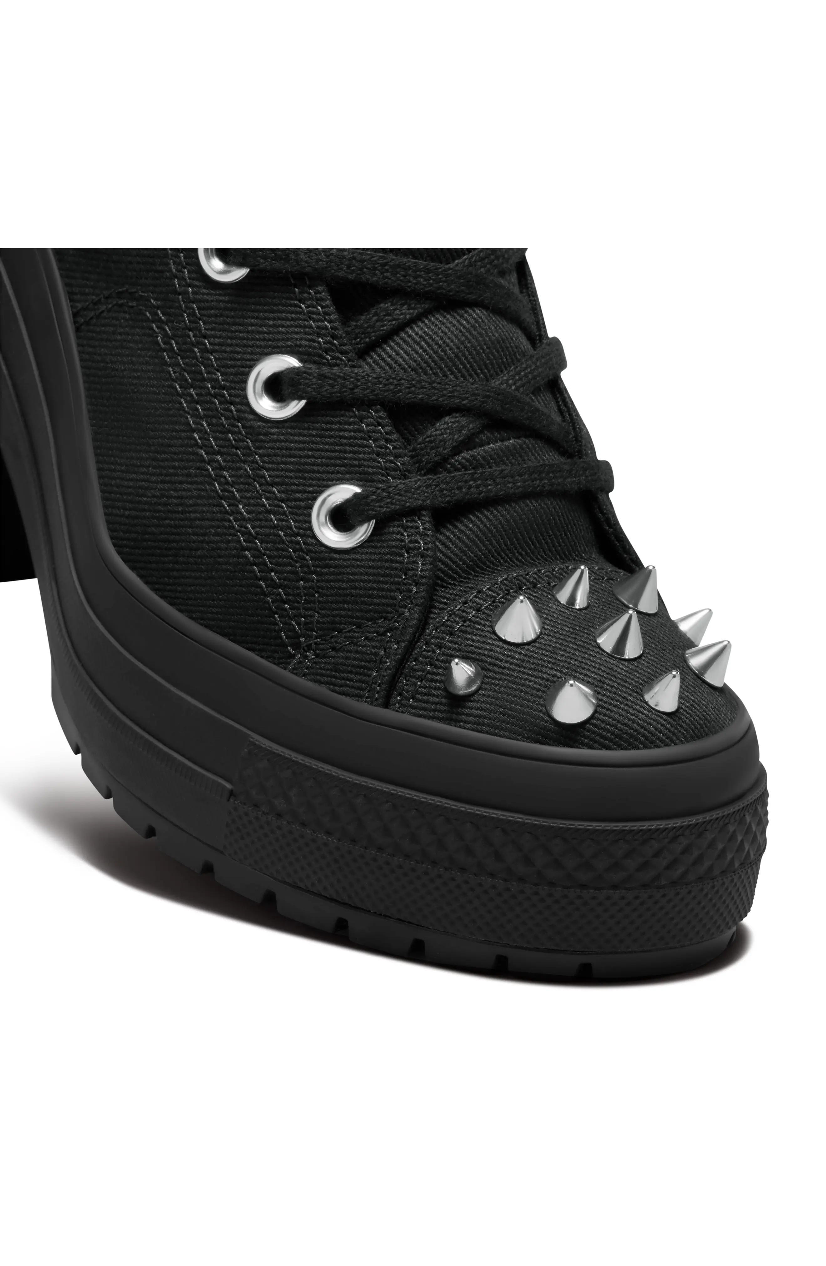 Converse Chuck 70 De Luxe Block Heel Sneaker in Black Black Black REVERSIBLE