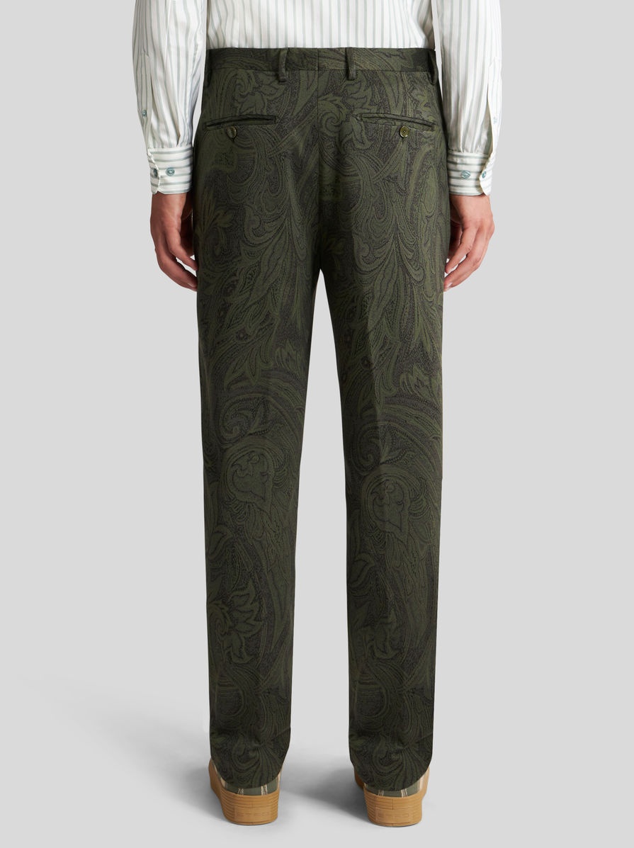 PAISLEY COTTON JACQUARD TROUSERS - 4