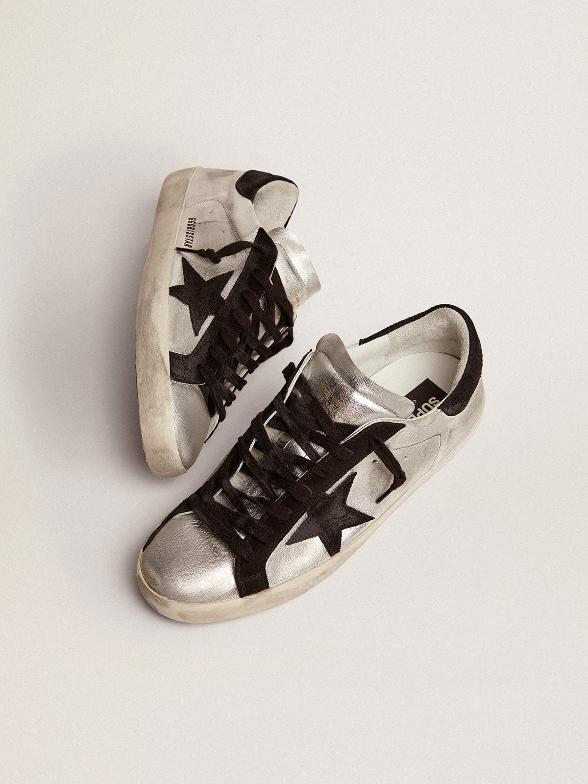 Men's Super-Star in silver leather - 5