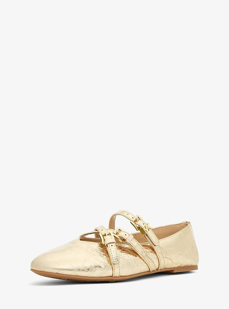 Indy Flex Crackled Metallic Leather Ballet Flat 4