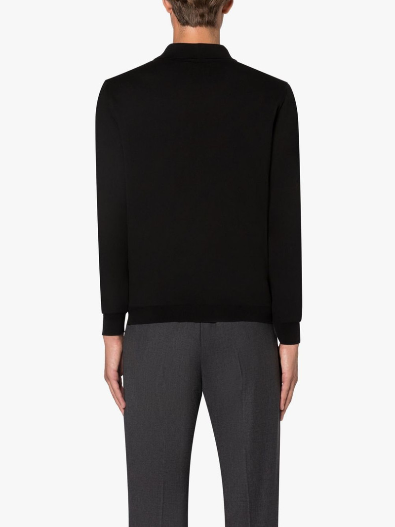 Mackintosh BLACK COTTON LONG SLEEVE POLO SHIRT outlook
