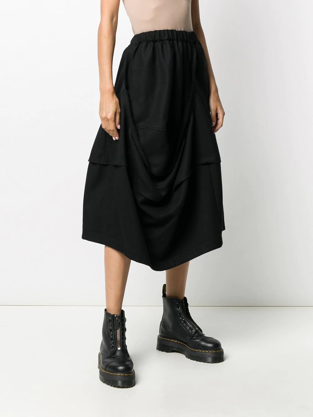 high waisted draped skirt - 3