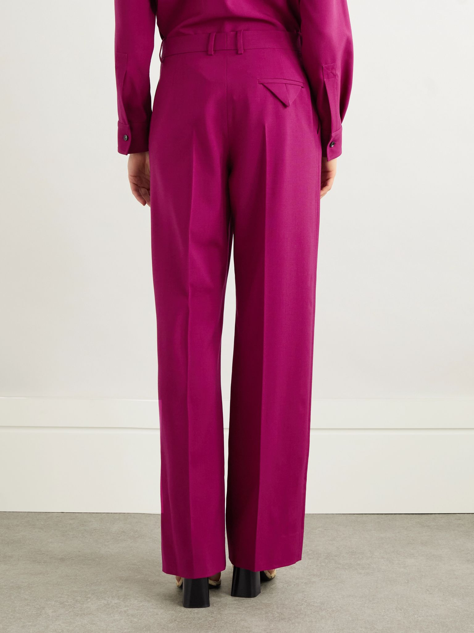 Twill wide-leg pants Magenta - 3