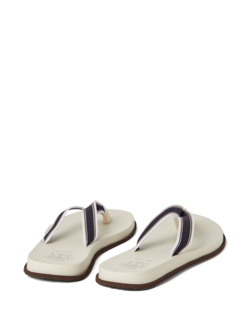 striped leather flip flops - 3