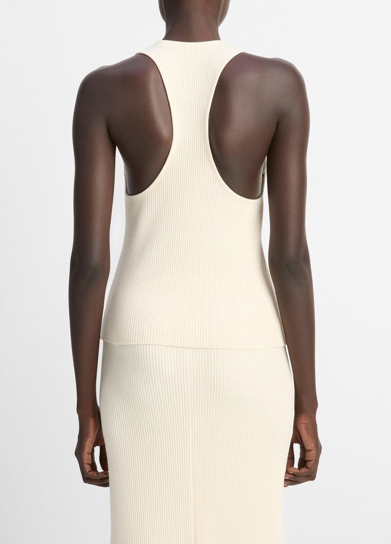 Vince Ribbed Cotton-Blend Racerback Tank outlook