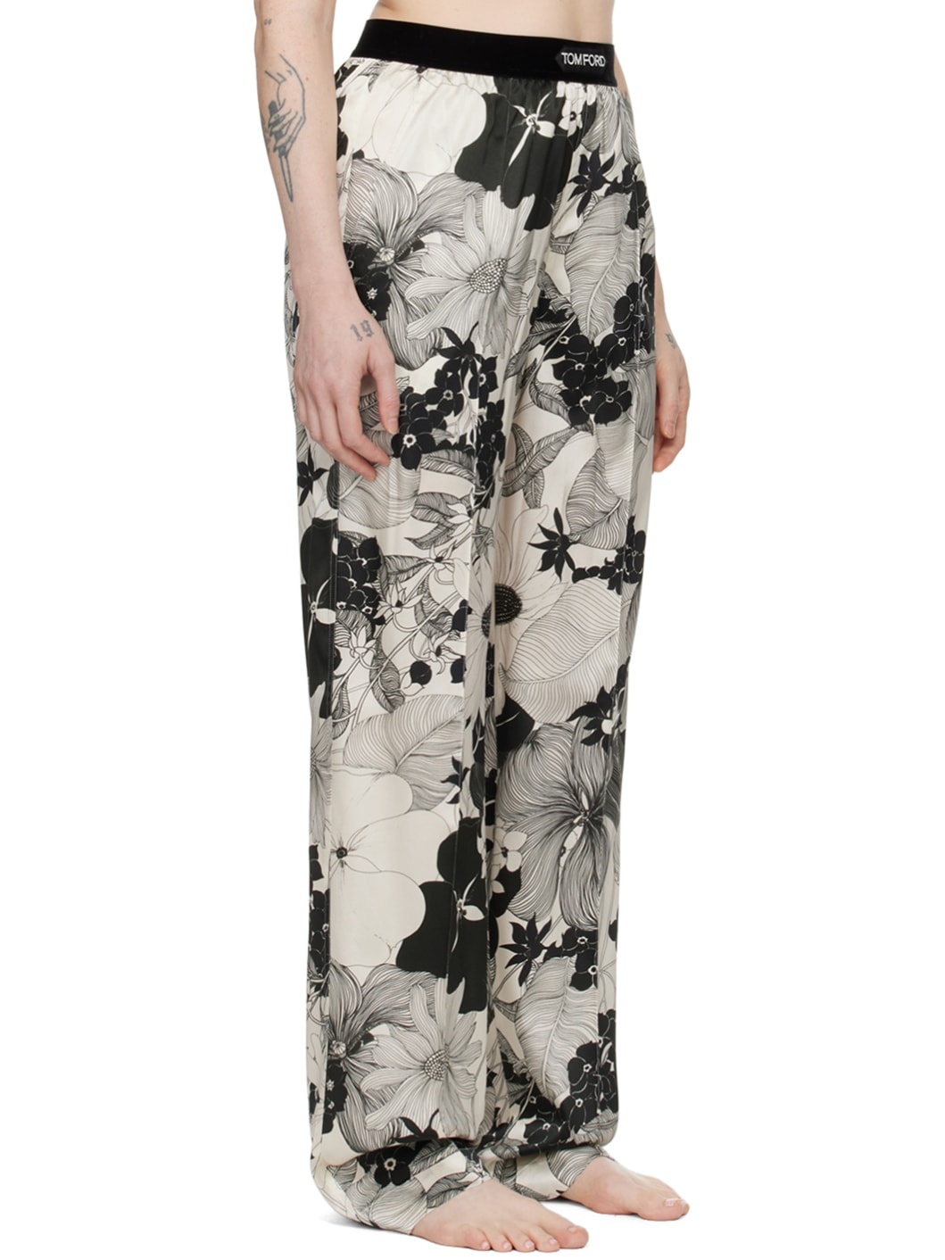 Off-White & Black Pinched Seam Lounge Pants - 2