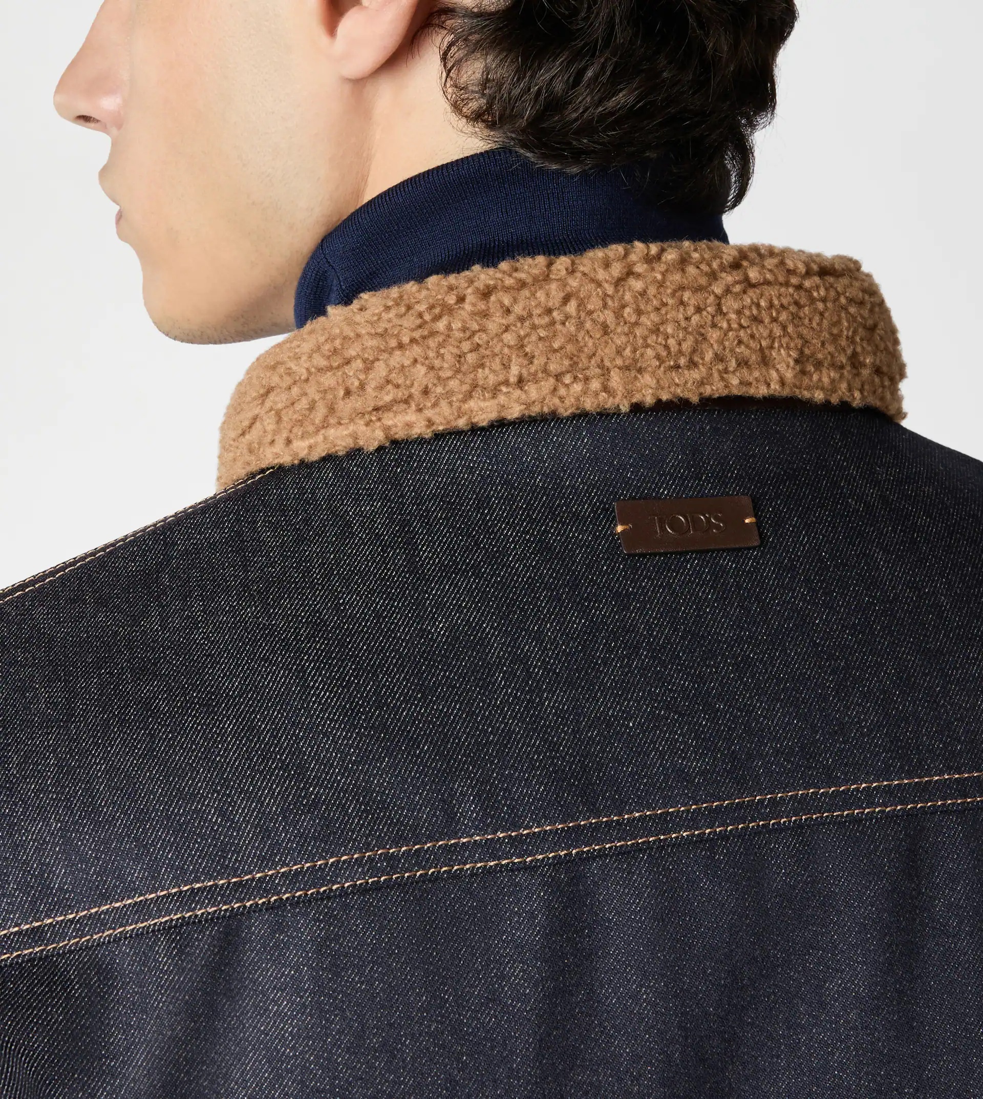 TRUCKER JACKET IN WOOL DENIM - BLUE - 5