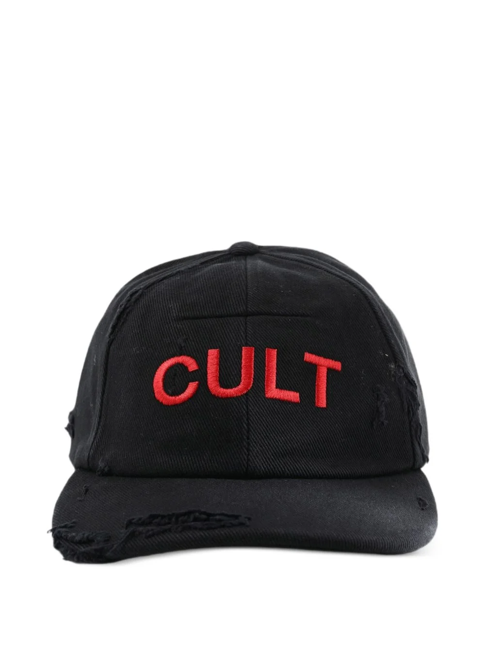 distressed embroidered baseball cap - 1