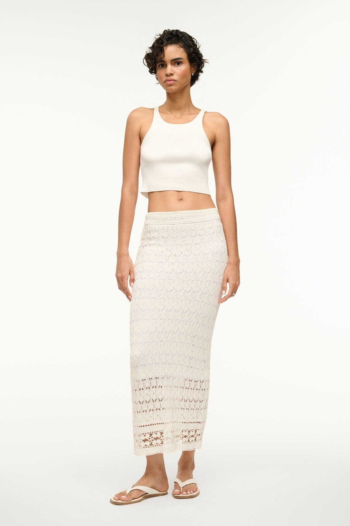 STAUD CALABRIA SKIRT WHITE - 2