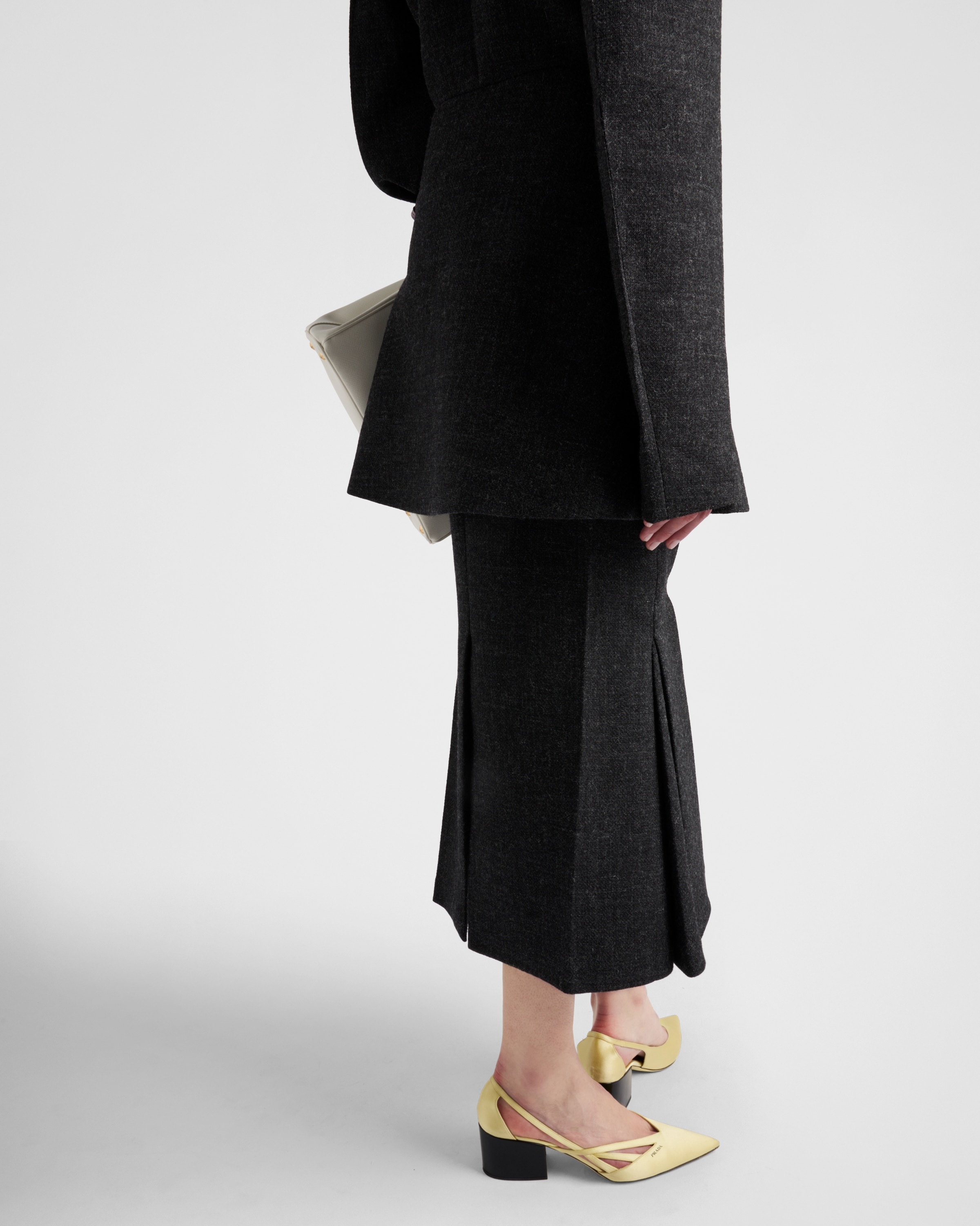 Aged-effect textured rush-stitch midi-skirt - 6