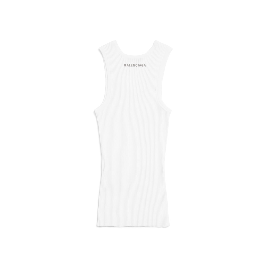 【送料&関税込】Balenciaga White Stretch Wool Blend Tank Top Nano BB knitted tank top in white - Balenciaga | Mytheresa