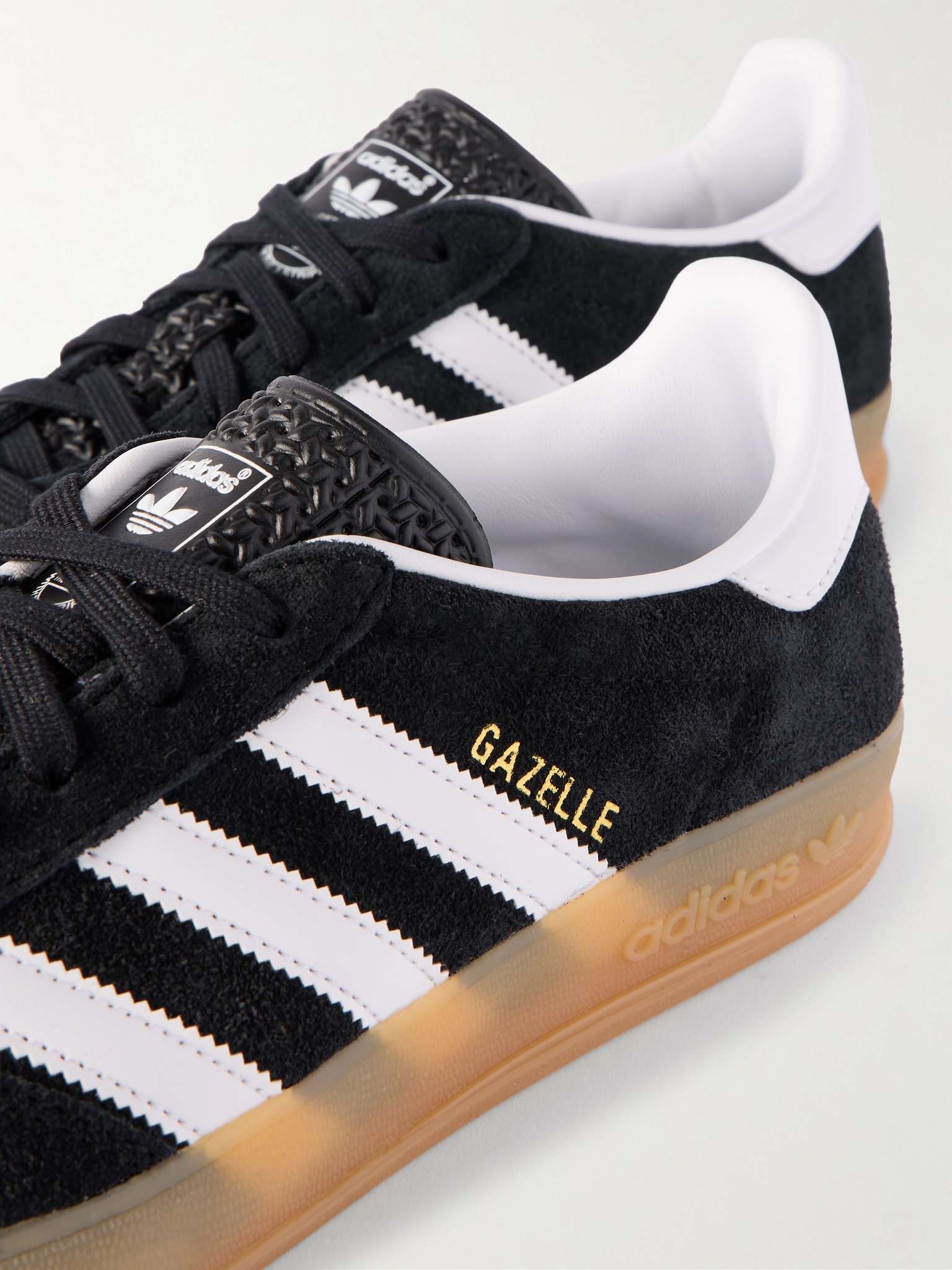 Gazelle Indoor Faux Leather-Trimmed Suede Sneakers - 6