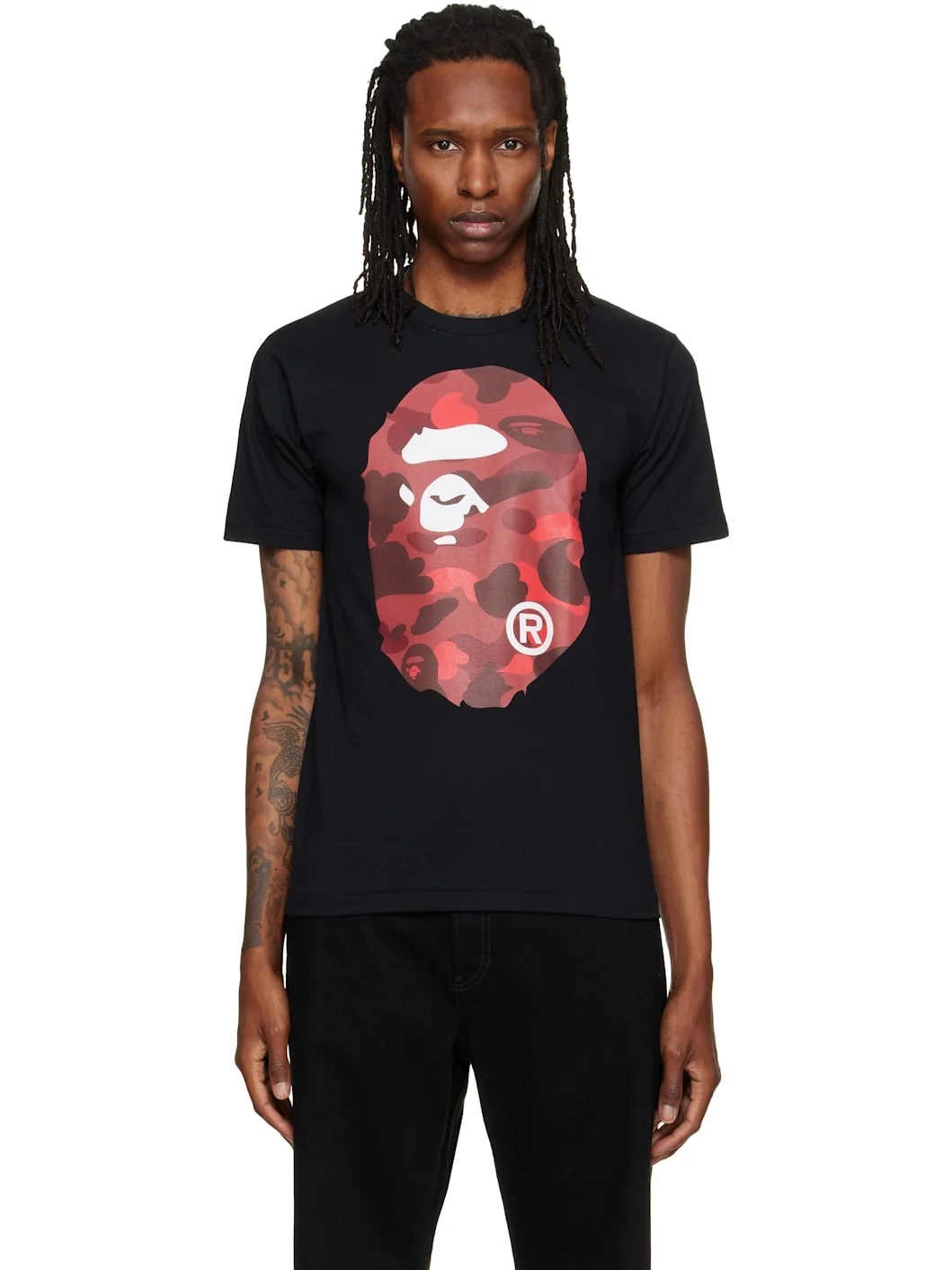 Black Color Camo Big Ape Head T-shirt - 1