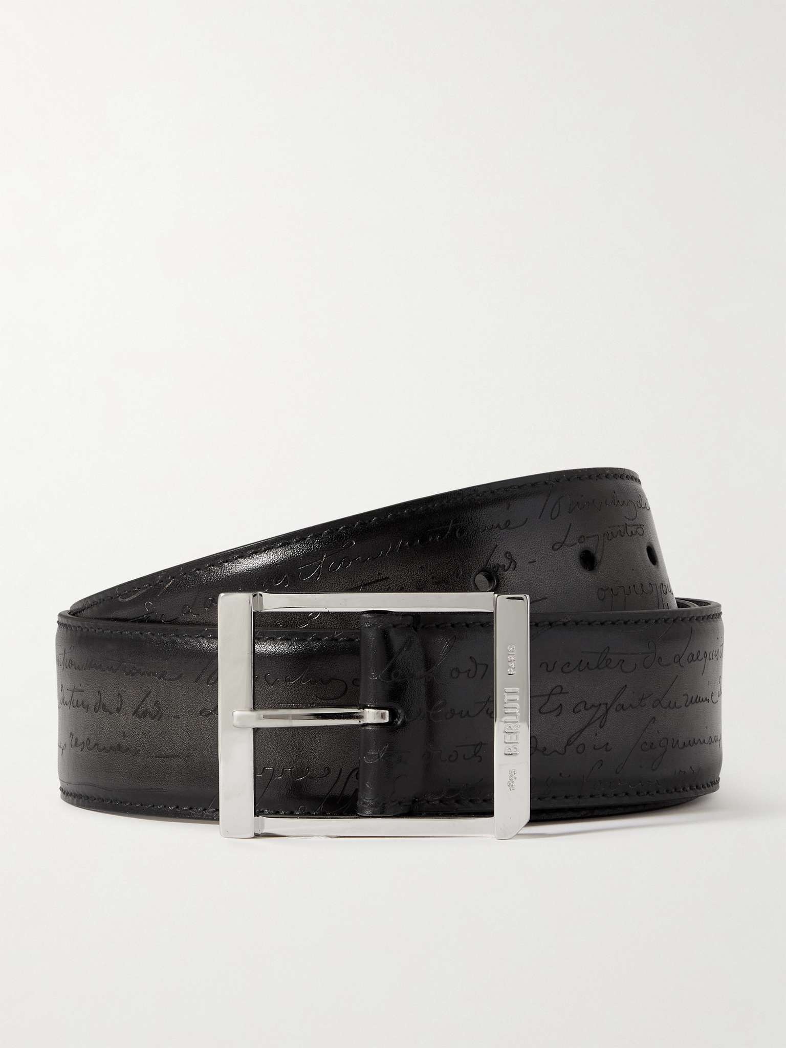 3.5cm Scritto Leather Belt - 1