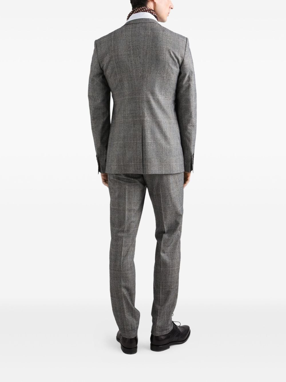 check-pattern three-piece suit - 3