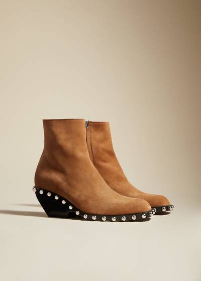 KHAITE The Hooper Boot in Cognac with Studs outlook