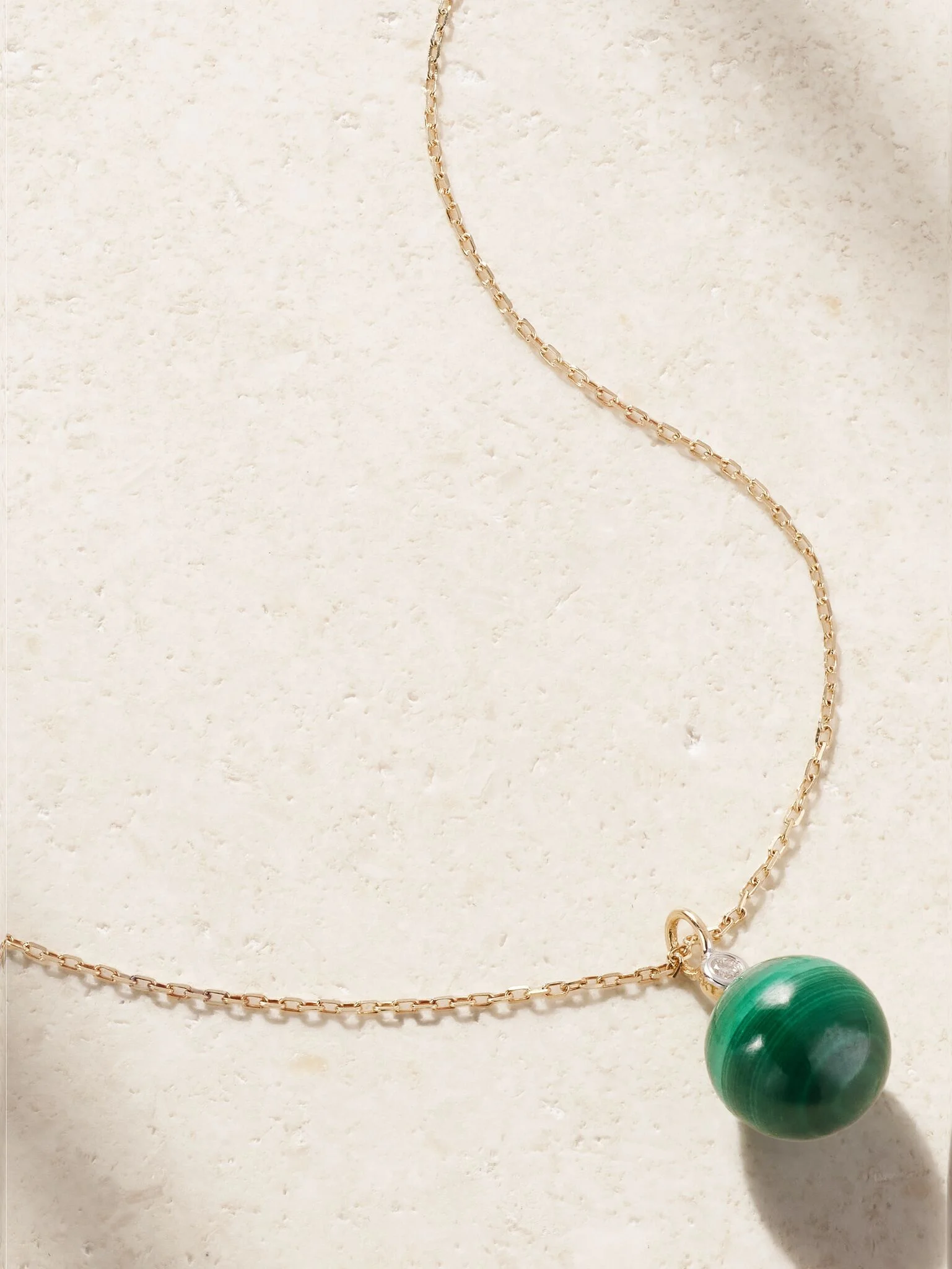 14-karat gold, malachite and diamond necklace Gold - 1