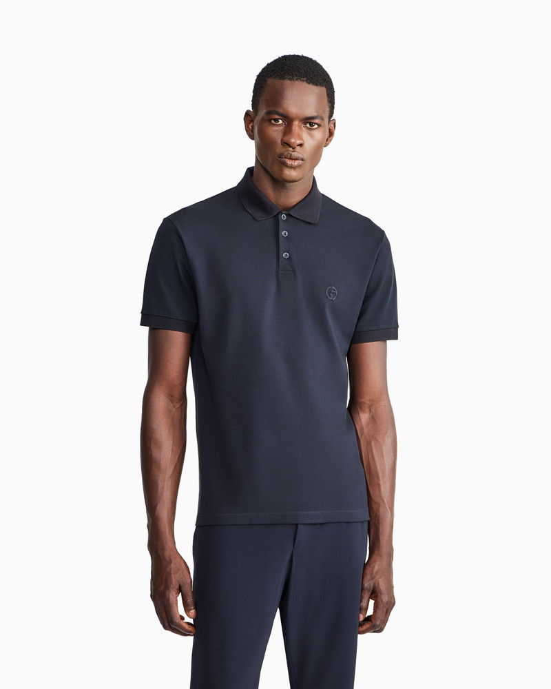 GIORGIO ARMANI Stretch cotton piqué polo shirt outlook