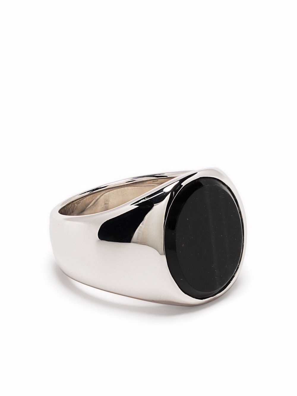 oval blue hawk eye signet ring - 1