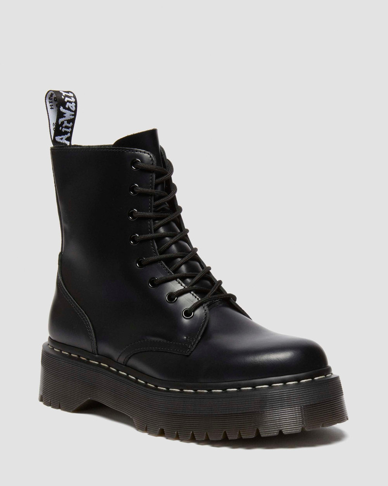 Dr. Martens Jadon White Stitch Smooth Leather Platform Boots outlook