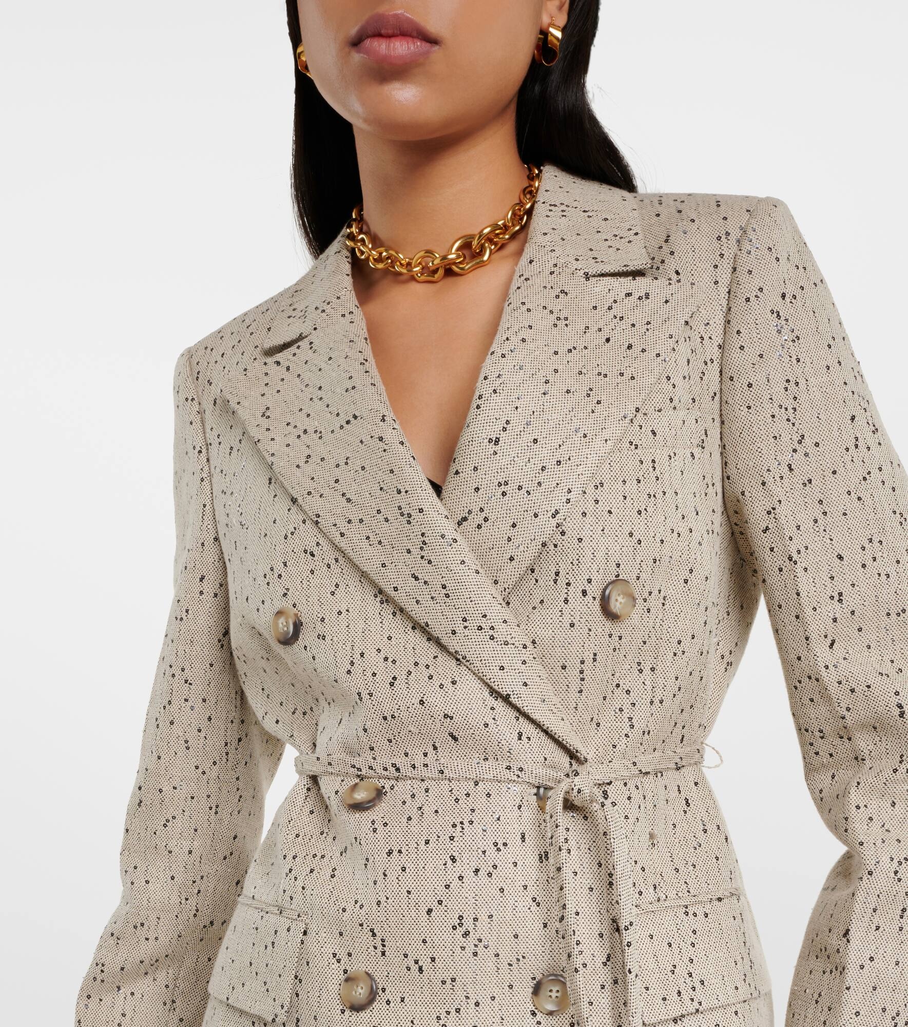 Hattson sequined tweed blazer - 4