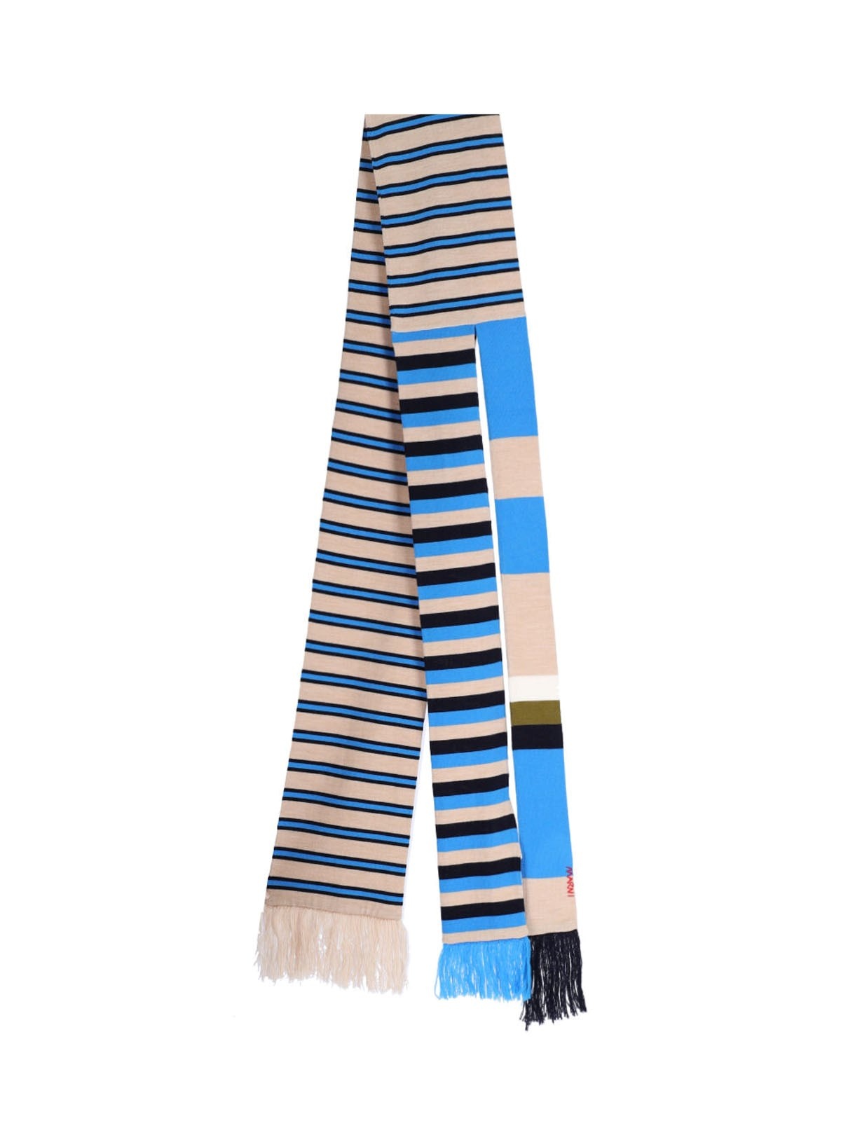 STRIPED VIRGIN WOOL SCARF - 1