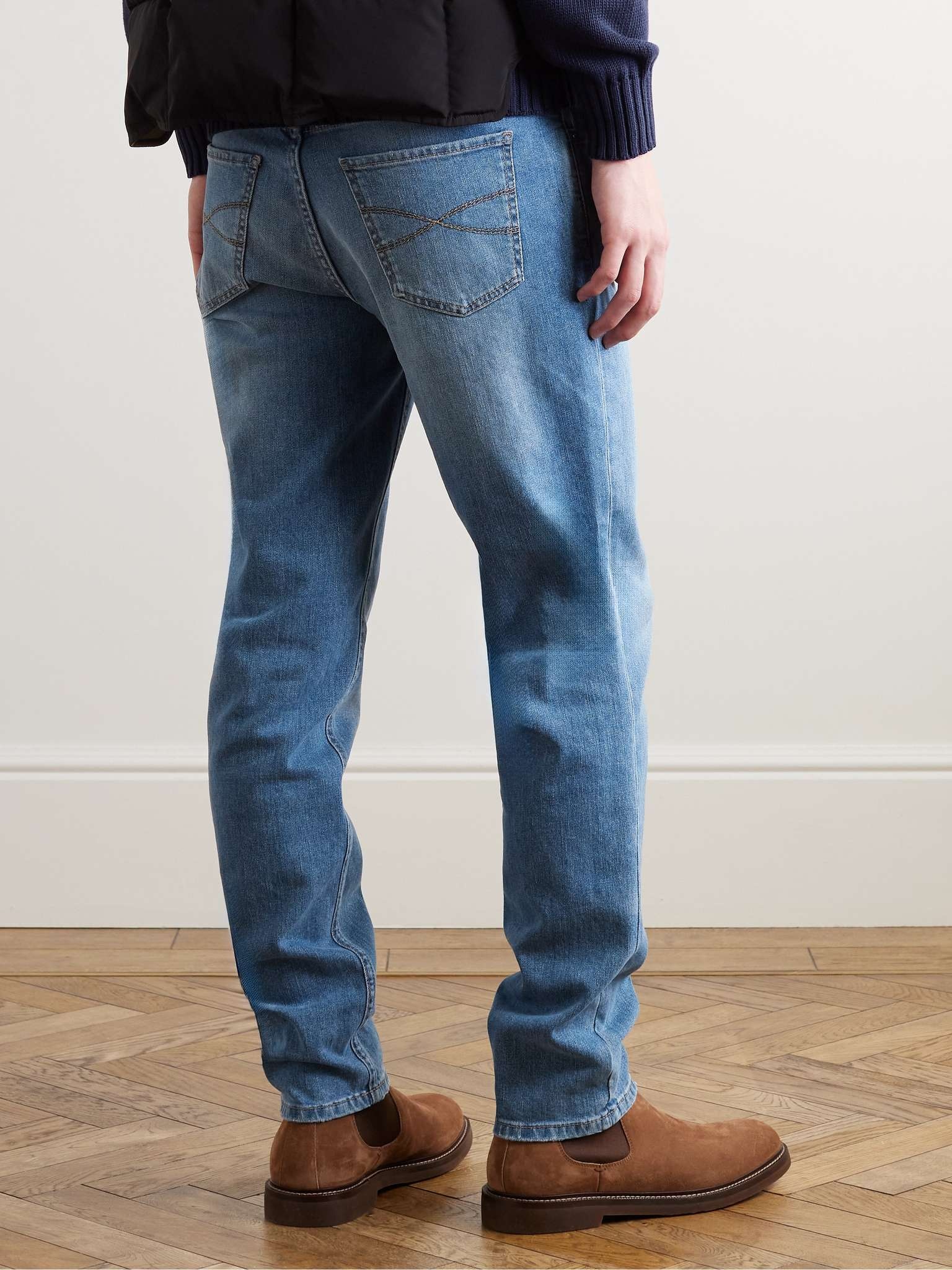 Slim-Fit Straight-Leg Logo-Embroidered Jeans - 4
