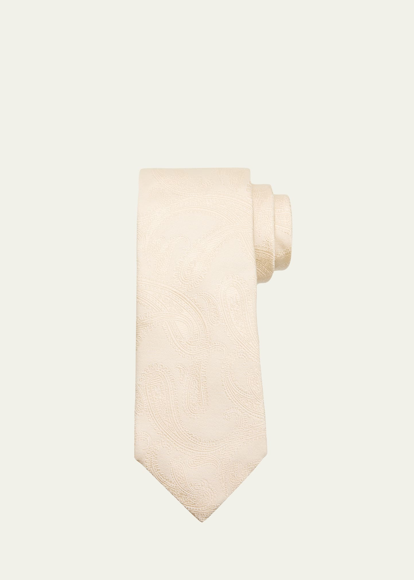 Men's Paisley Silk and Cotton Tie - 1