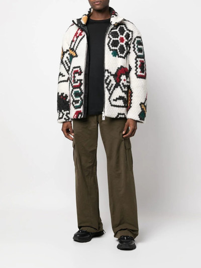 GCDS zip-up embroidered jacket outlook