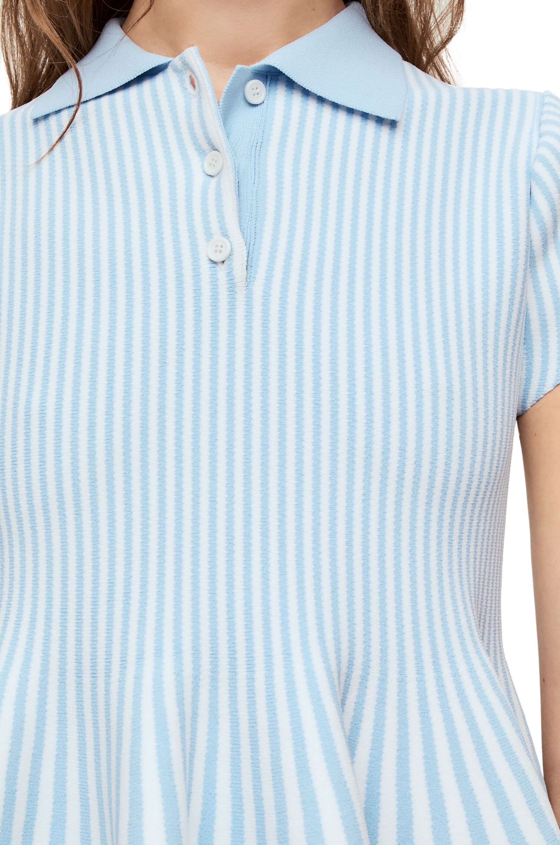 Striped mini dress in viscose blend knit - 6