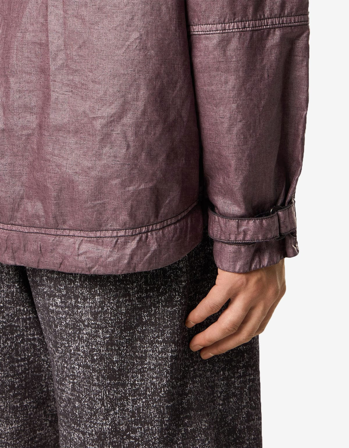 Stone Island Purple Raw Linen Plated-OVD Short Parka - 6