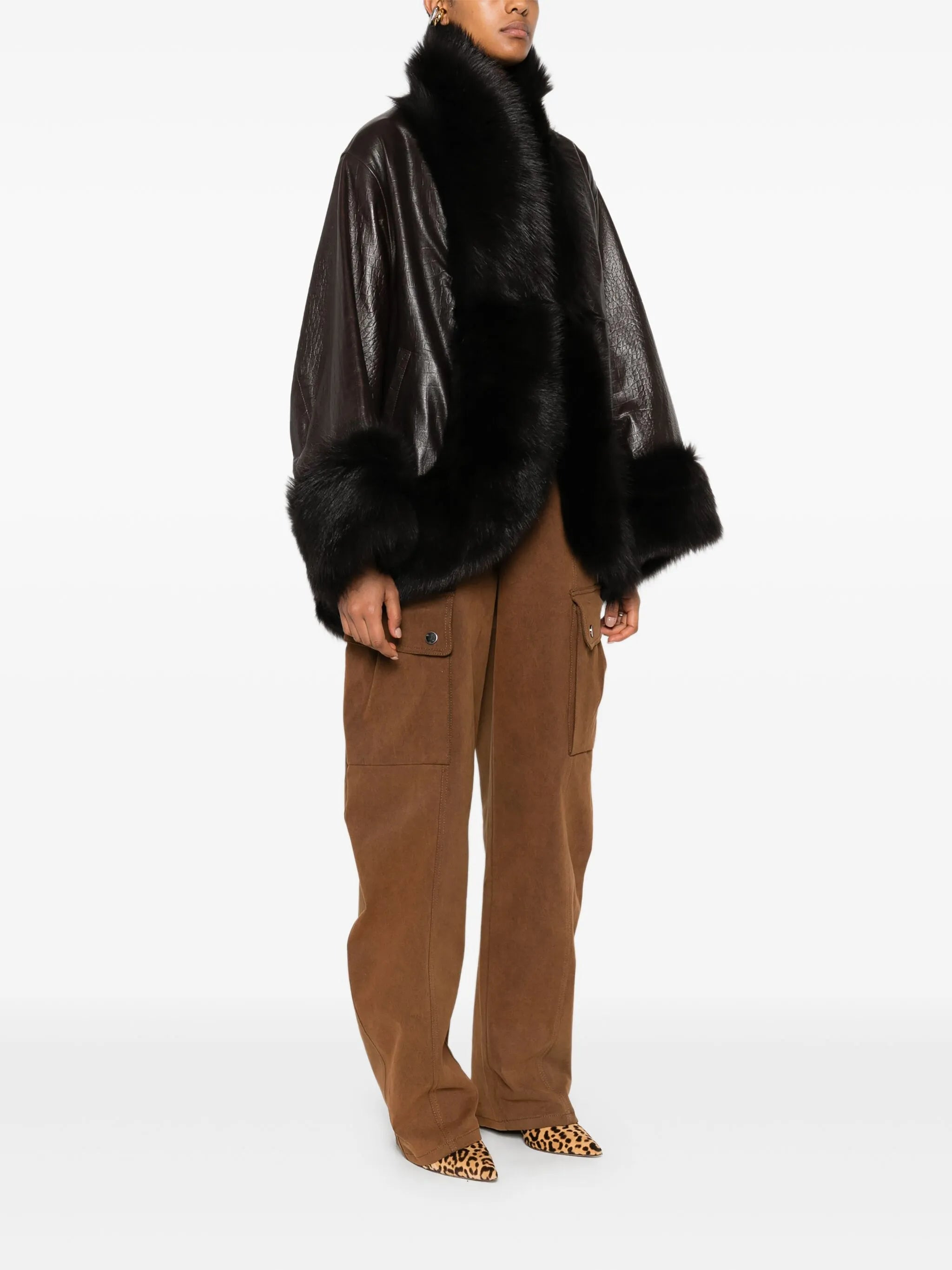 Sabine fur-trimmed coat - 3