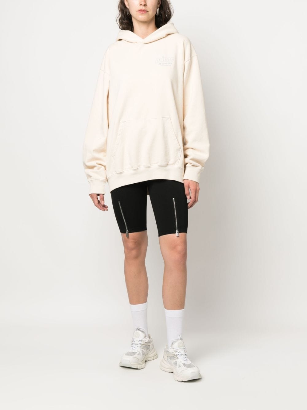 logo-print cotton hoodie - 3